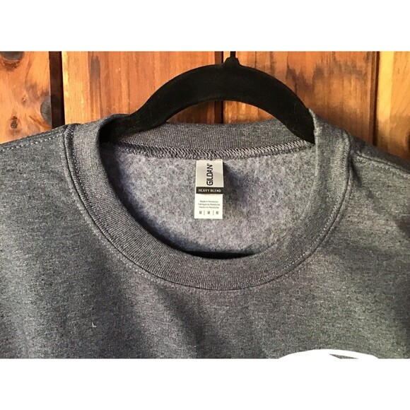 Gildan Sweatshirt Size M Gray Pit Bull Dog Graphic Heavy Blend Crew Neck Pitties - Picture 3 of 5